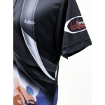 Sublimated Zip-up Collar Knitted Short Sleeve T-Shirt
